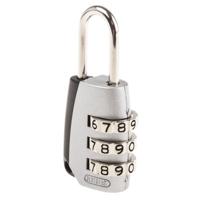 ABUS Combination Padlock Zinc Die Cast Body Steel Shackle Weatherproof 3 mm Shackle Diameter, 22 mm Width 498-6324