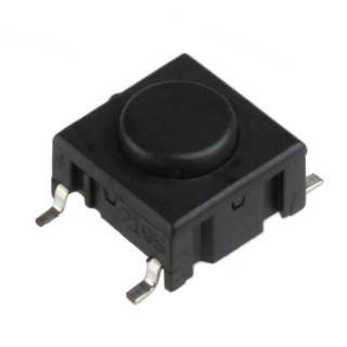 MEC IP67 Black Tactile Switch Button 1.3 mm SPST 50mA 24 V dc PCB IP67 