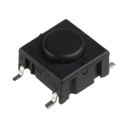 MEC IP67 Black Tactile Switch Button 1.3 mm SPST 50mA 24 V dc PCB IP67