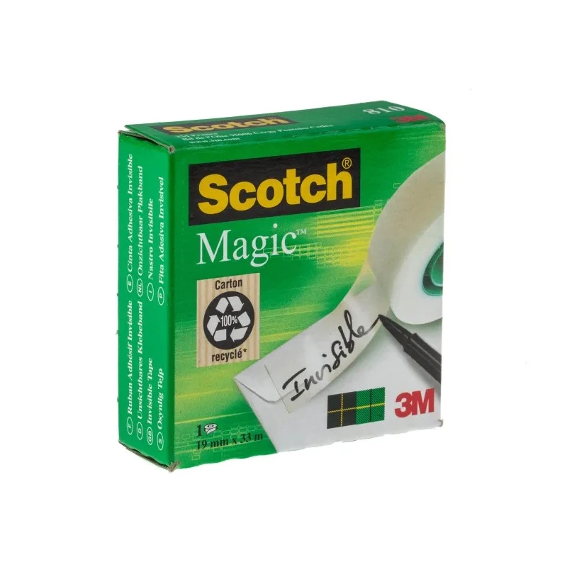 3M Clear Magic Office Tape 19 mm Width x 33 m Length 810