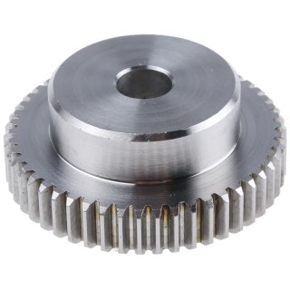 RS PRO Stainless Steel 50 Teeth Spur Gear, 1 Module, 10mm Bore, 50 mm Pitch Diameter, 35 mm Hub Diameter 521-6783