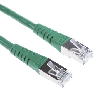 Roline Shielded Screened Cat6 Ethernet Cable 8 Core, Green, 15 m, PVC Jacket Cat6