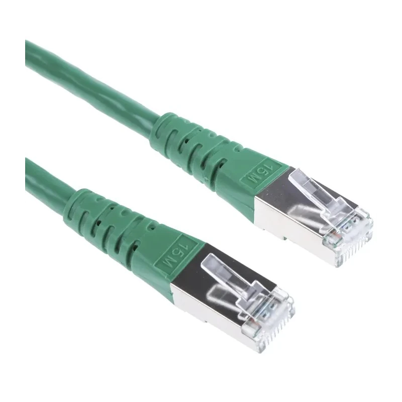 Roline Shielded Screened Cat6 Ethernet Cable 8 Core, Green, 15 m, PVC Jacket Cat6