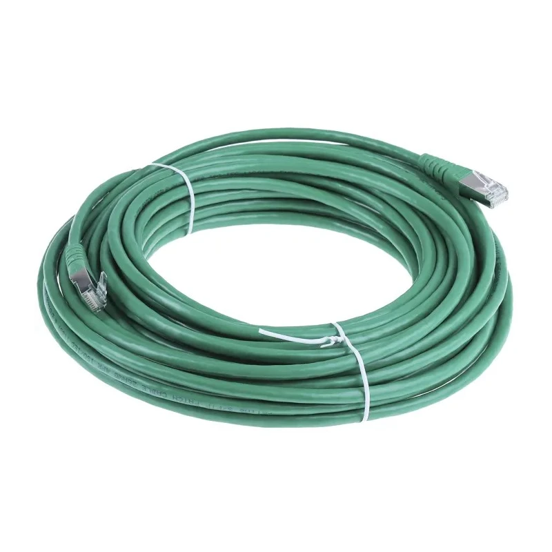 Roline Shielded Screened Cat6 Ethernet Cable 8 Core, Green, 15 m, PVC Jacket Cat6
