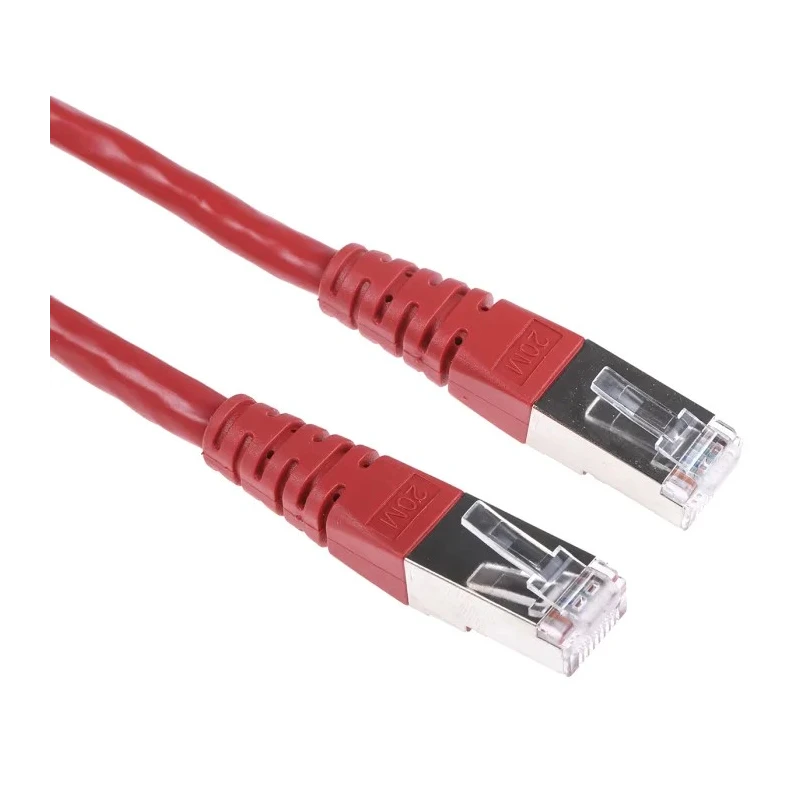 Roline Shielded Screened Cat6 Ethernet Cable 8 Core, Red, 20 m, Polyvinyl Chloride Jacket 