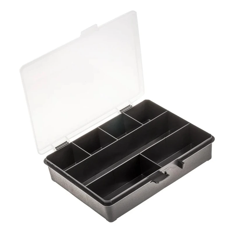 Raaco 7 Cell Black Polypropylene Compartment Box 40 mm x 179 mm x 151 mm 132435