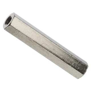 HIROSUGI Brass Hex Standoff Female/Female M4 Thread Size 20mm Length 7mm Hex Across Flat Nickel Finish ASB-420E