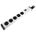 Bodo Ehmann 16A 250V 5 Gang Socket Bar Type F with Illuminated Power Switch 0201X00052300