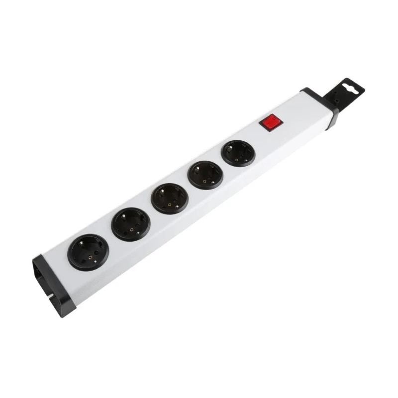 Bodo Ehmann 16A 250V 5 Gang Socket Bar Type F with Illuminated Power Switch 0201X00052300