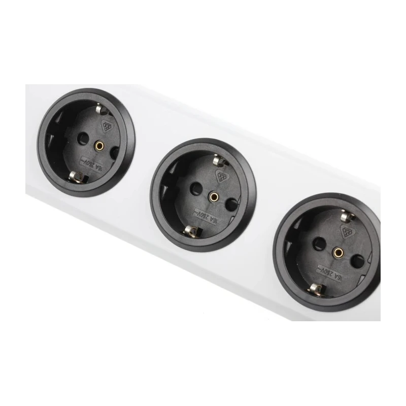 Bodo Ehmann 16A 250V 5 Gang Socket Bar Type F with Illuminated Power Switch 0201X00052300