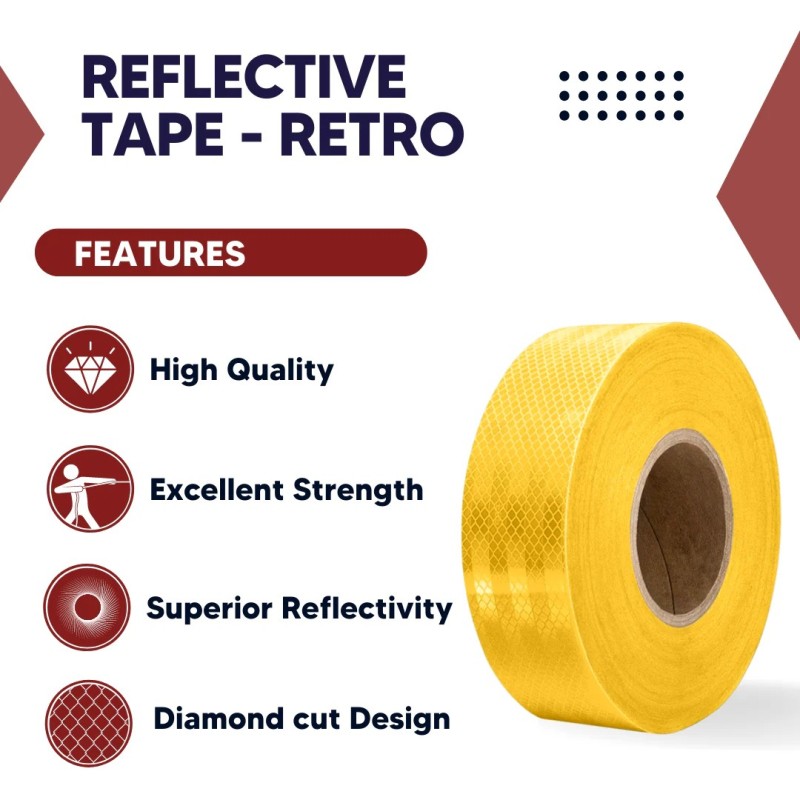 Buy Robustt PET Reflective Tape 42mx50mm Yellow at best price