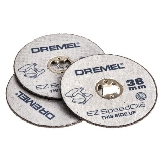 Dremel SpeedClic Aluminium Oxide Abrasive Disc 38 mm Diameter x 1.12 mm Thickness Very Fine Grade P60 Grit 12 Per 2615S456JD