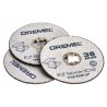 Dremel SpeedClic Aluminium Oxide Abrasive Disc 38 mm Diameter x 1.12 mm Thickness Very Fine Grade P60 Grit 12 Per 2615S456JD