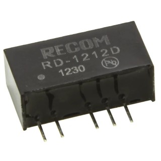 Recom 2W SIP Dual Output Unregulated Isolated DC-DC Converter 12V DC Input 84mA Output RD-1212D