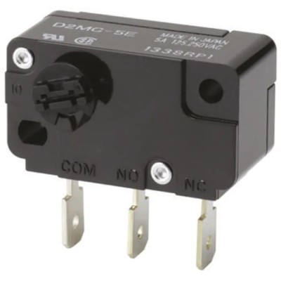 Omron Rotary Micro Switch, Tab Terminal, 5A, 250 V AC, 30 V DC, SPDT, IP40 D2MC-5H