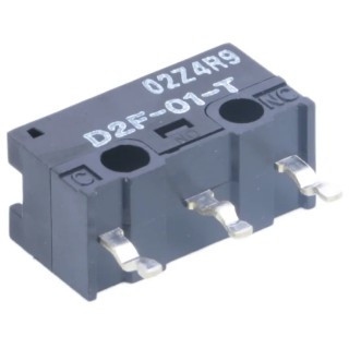Omron Ultra Subminiature Pin Plunger Micro Switch, PCB Terminal, 100mA, 30 V dc, SPDT, IP40 D2F-01-T