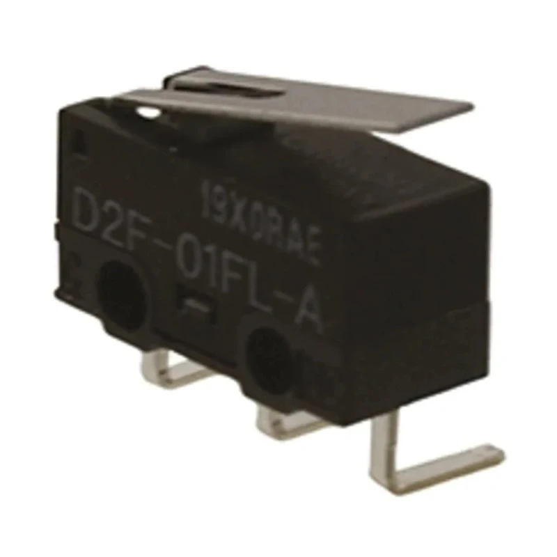 Omron Aratas Hinge Lever Micro Switch, Right Angle PCB Terminal, 100mA, SPDT Contact, IP40 Rated D2F-01FL-A