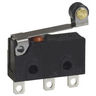 Omron Sealed Subminiature Roller Lever Micro Switch, Solder Terminal, 100mA, 30 V dc, SPDT, IP67 D2SW-01L2H