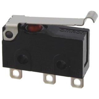 Omron Simulated Roller Lever Micro Switch, Solder Terminal, 100mA, 30V dc, SPDT, IP67 D2SW-01L3H