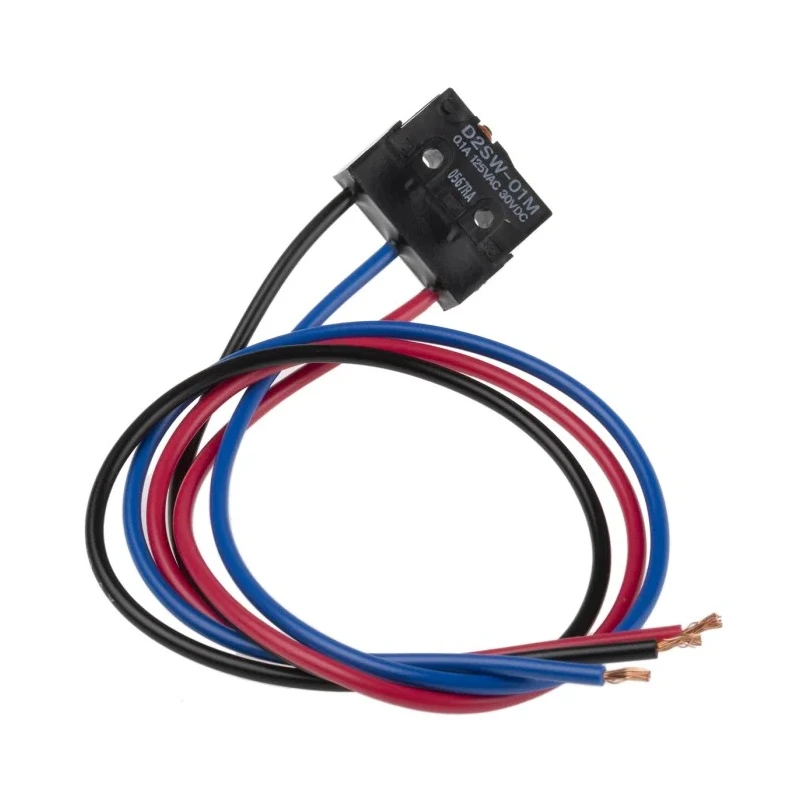 Omron Aratas Pin Plunger Micro Switch, Pre-Wired Terminal, 100mA, 250V AC, 30V DC, SPDT, IP67 D2SW-01M