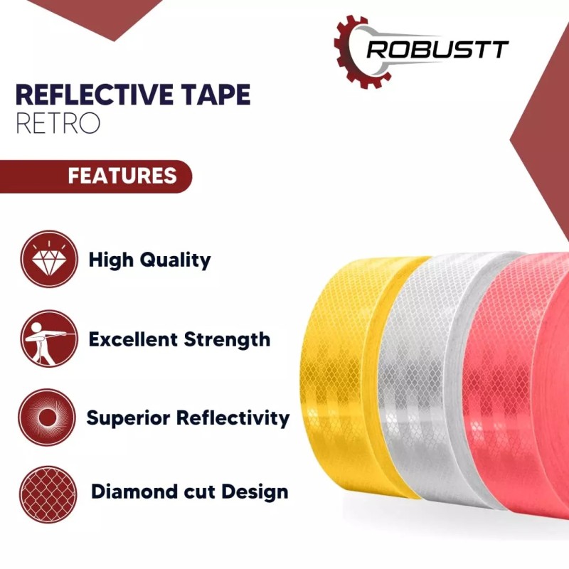 Buy Robustt PET Reflective Safety Tape 50mmx42m at best price