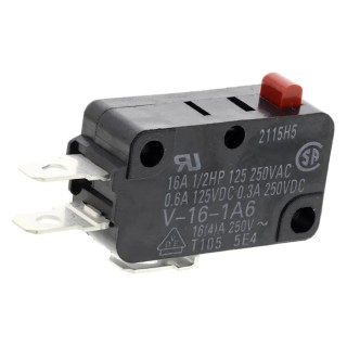 Omron Pin Plunger Miniature Micro Switch, Solder Terminal, 16A, 250V AC, SPDT, IP40 V-16-1A6