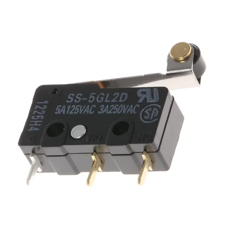 Omron Subminiature Roller Lever Micro Switch, Through Hole Terminal, 5A, 250V ac, SPDT, IP40 SS-5GL2D