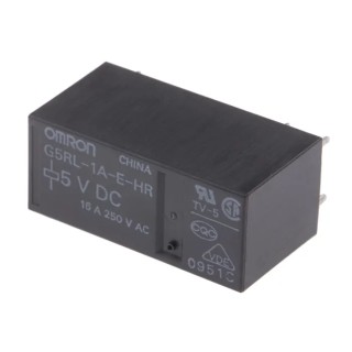 Omron PCB Power Relay 5V DC Coil 16A Switching Current SPST G5RL-1A-E-HR DC5