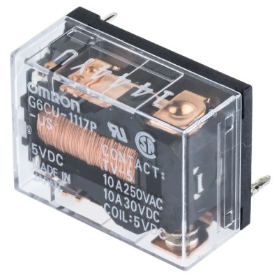 Omron Power Relay PCB Mount SPST Contact 5V DC Coil 10A Switching Current G6CU-1117P-US 5DC