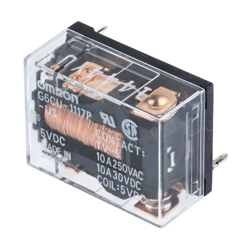 Omron Power Relay PCB Mount SPST Contact 5V DC Coil 10A Switching Current G6CU-1117P-US 5DC