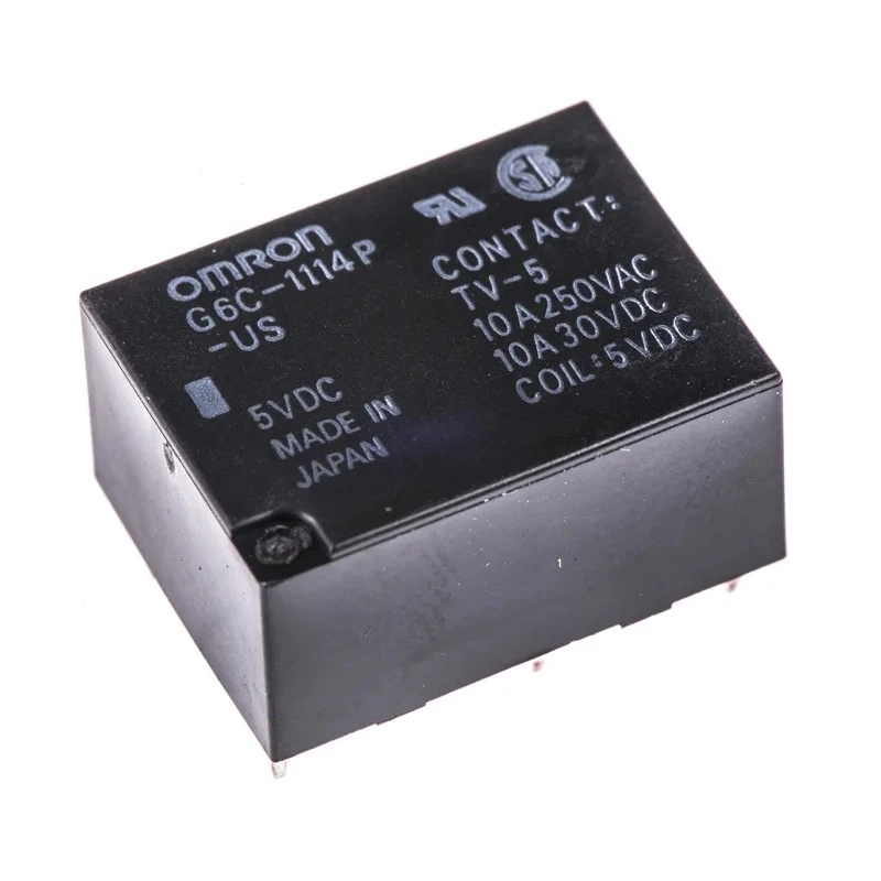 Omron PCB Power Relay 5V DC Coil, 10A Switching Current, SPST, G6C-1114P-US 5DC
