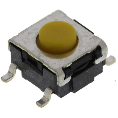 Omron IP64 Black Tactile Switch Button 0.8 mm SPST 50mA 24 V dc Through Hole B3S-1002P