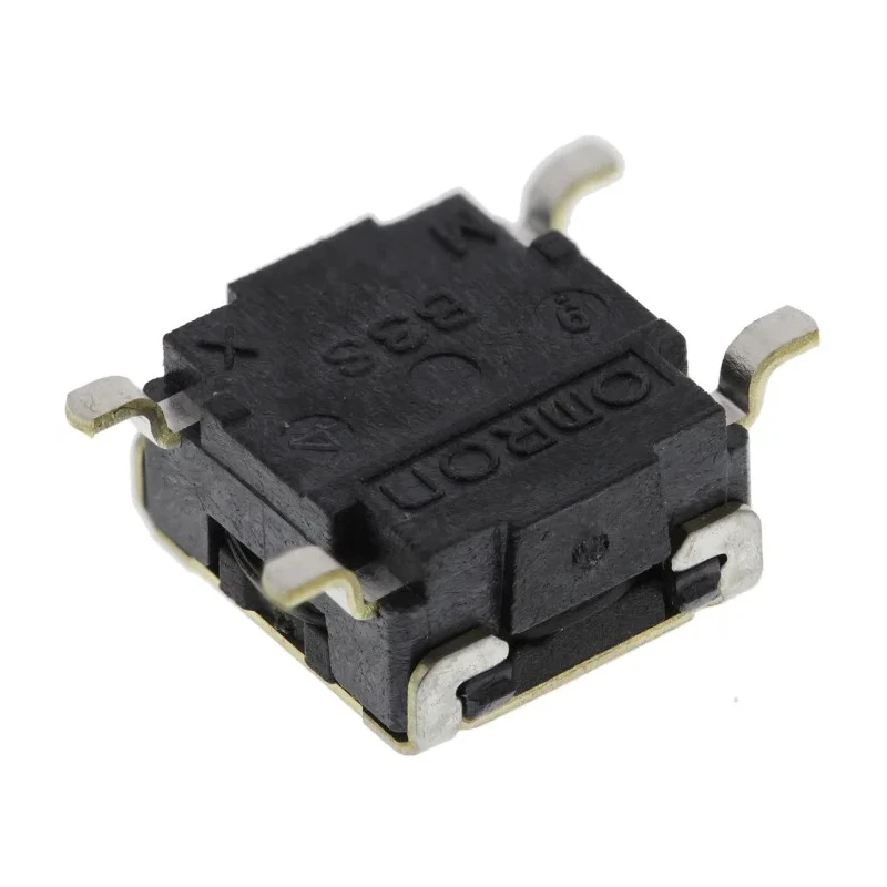 Omron IP64 Black Tactile Switch Button 0.8 mm SPST 50mA 24 V dc Through Hole B3S-1002P