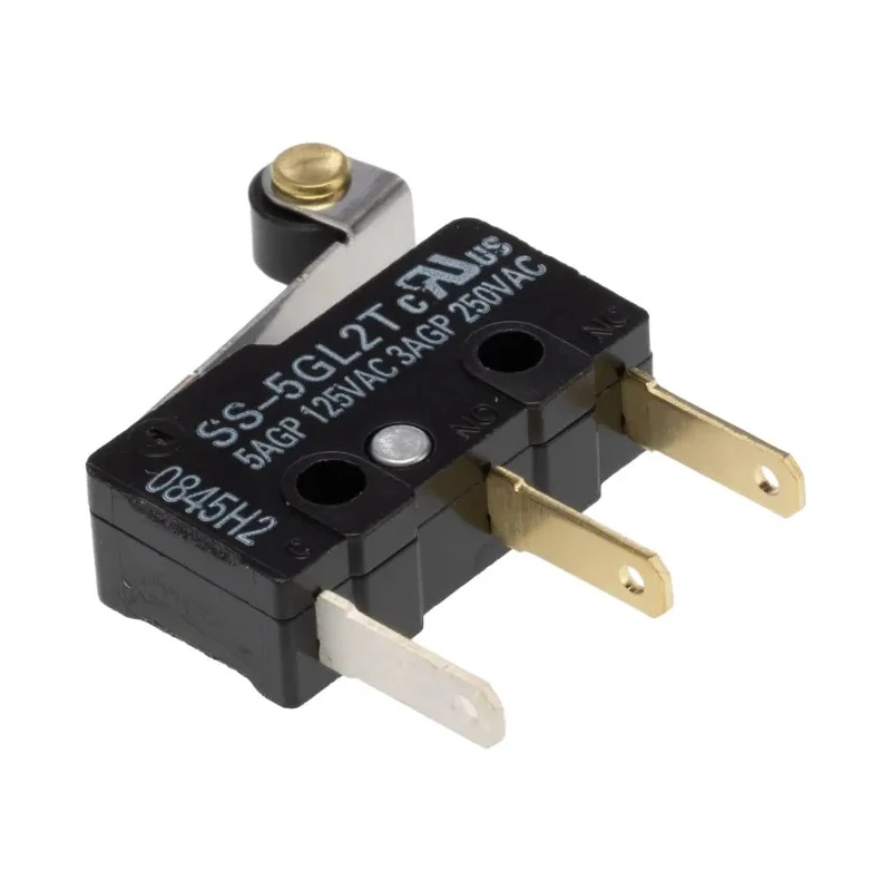 Omron Aratas Roller Lever Micro Switch, Tab Terminal, 5A, 250V AC, 30V DC, SPDT, IP40 SS-5GL2T
