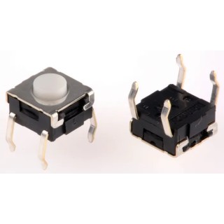 Omron IP67 Tactile Switch Plunger, 0.9 mm Actuator, SPST Contact, 50mA 24 V DC, Through Hole Mount B3W-1000