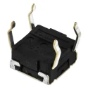 Omron IP67 Tactile Switch Plunger, 0.9 mm Actuator, SPST Contact, 50mA 24 V DC, Through Hole Mount B3W-1000