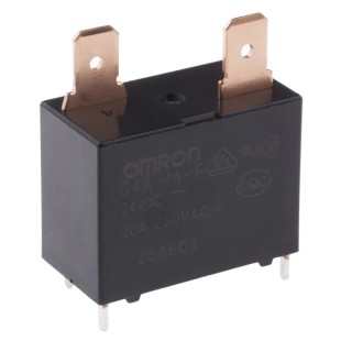 Omron Power Relay PCB Mount SPST 24V DC Coil 20A Switching Current G4A-1A-E DC24