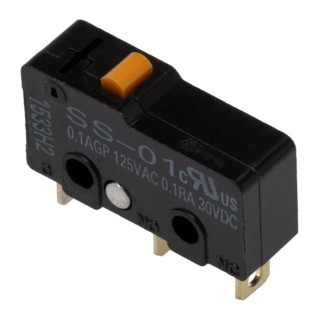 Omron Subminiature Pin Plunger Micro Switch, Solder Terminal, 100mA, 250 V AC, SPDT, IP40 SS-01