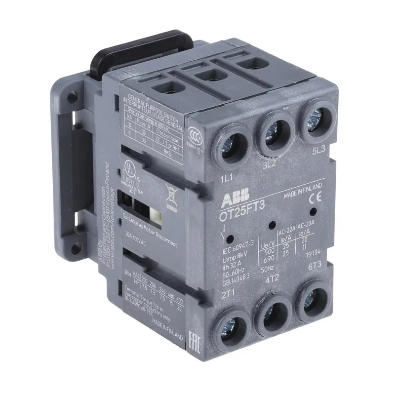 ABB 3-Pole Enclosed Panel Mount Isolator Switch, 1000V, 16A, IP20 OT25FT3 1SCA104884R1001