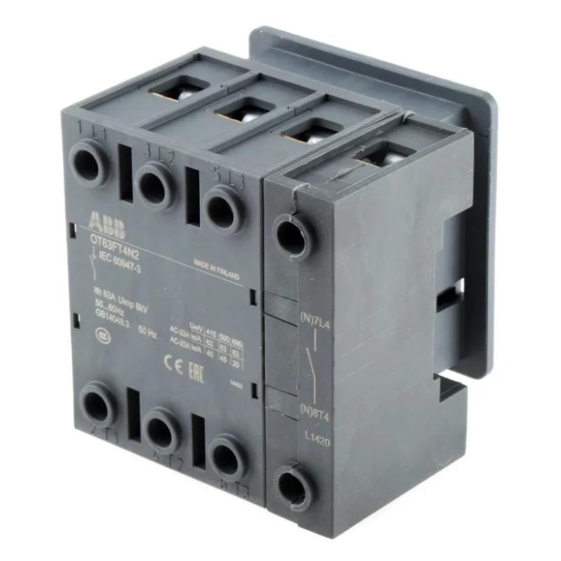 ABB 4-Pole Panel Mount Isolator Switch 63A IP20, 560 kW OT63FT4N2 1SCA105393R1001
