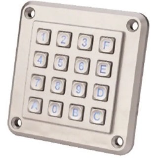 EOZ 16 Key Illuminated ABS Keypad IP67, Matrix Output, Yellow Housing, Polycarbonate Actuator IP67