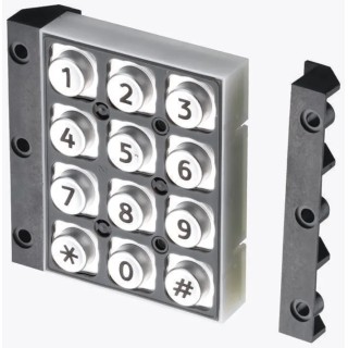 EOZ Industrial IP67 12 Key Plastic Matrix Keypad, 4 x 3 Layout, Anodised Aluminium Keys,  IP67