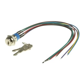 APEM Key Switch, Double Pole Single Throw (DPST), 4A Contact Current, 3-Way Latching Flat Key JD9J126W