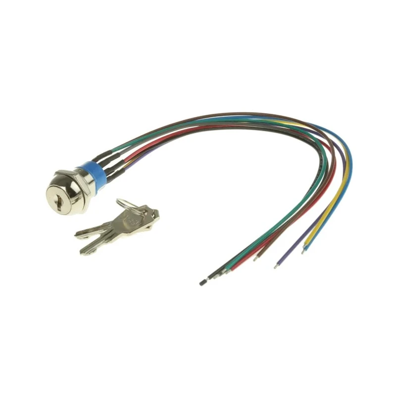 APEM Key Switch, Double Pole Single Throw (DPST), 4A Contact Current, 3-Way Latching Flat Key JD9J126W