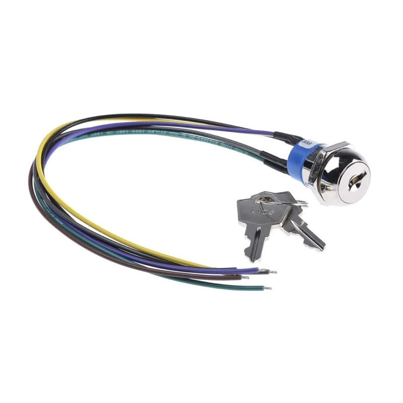 APEM Key Switch DPST, Latching, 4A Contact Current, 2 Positions, Flat Key, Zinc Alloy Housing JD9S126W
