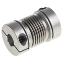 Huco Aluminium Hub Stainless Steel Bellows Clamp Style Flexible Coupler 7 mm Bore 16 mm OD 23 mm Length 554.16.2222