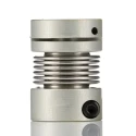 Huco Aluminium Hub Stainless Steel Bellows Clamp Style Flexible Coupler 7 mm Bore Size 23 mm Length 554.16.2020