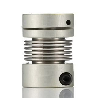 Huco Aluminium Hub Stainless Steel Bellows Clamp Style Flexible Coupler 7 mm Bore Size 23 mm Length 554.16.2020