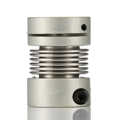 Huco Aluminium Hub Stainless Steel Bellows Clamp Style Flexible Coupler 7 mm Bore Size 23 mm Length 554.16.2020