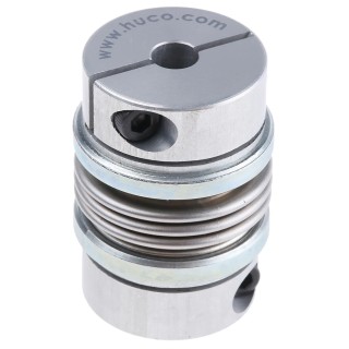 Huco Aluminium Hub Stainless Steel Bellows Clamp Flex B Coupler 26 mm OD 6 mm Bore 37.5 mm Length 536.26.2222